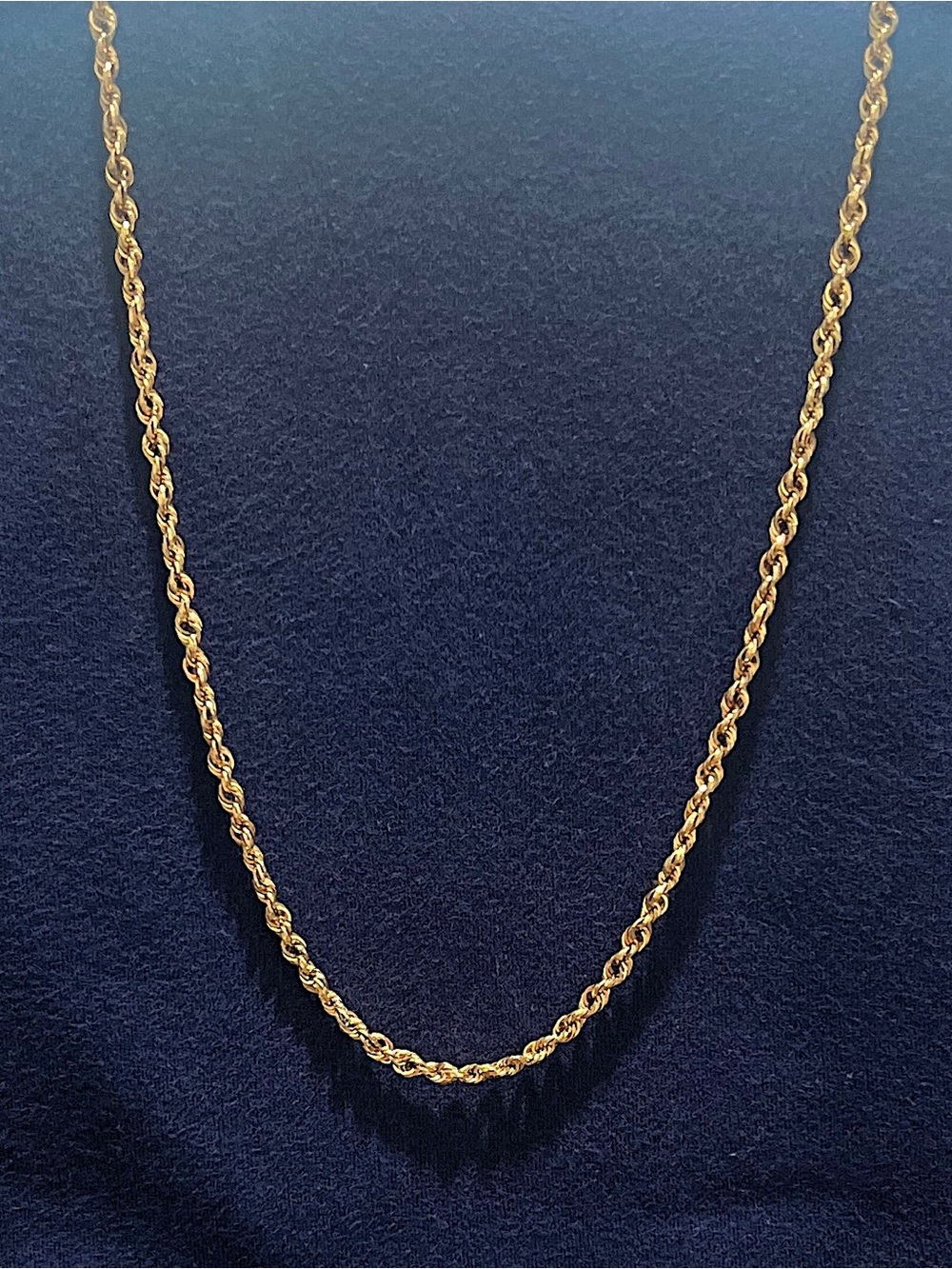 14K Gold Elegant Diamond Cut Gold Rope Chain Necklace